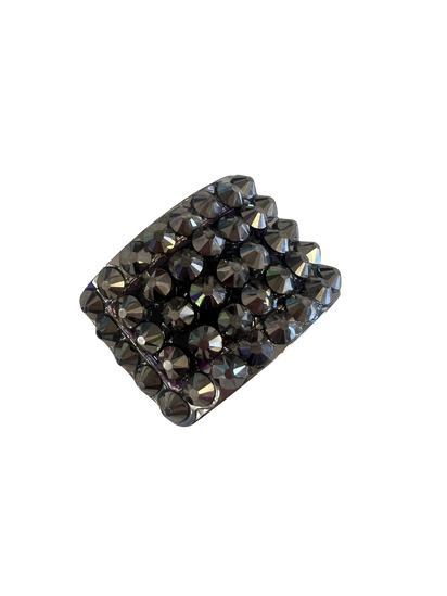 Irish Hard Shoe Buckles - Classic Deluxe - Black Hematite Rhinestone