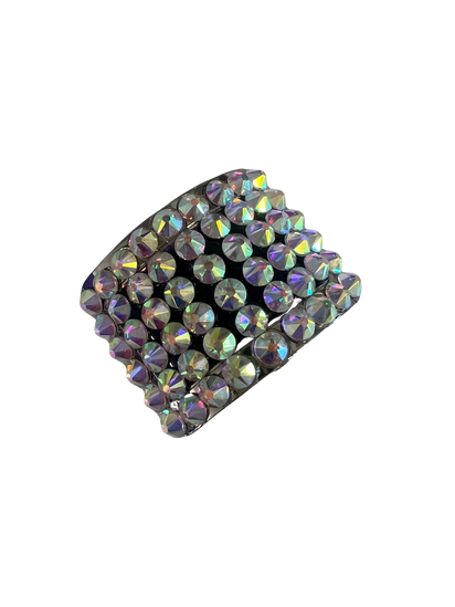 Irish Hard Shoe Buckles - Classic Deluxe - AB Rhinestone with Burgandy Setting