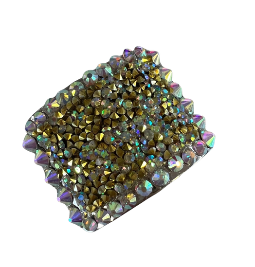 Irish Buckle Pale Gold Crushed Crystal Framed in AB Diamantes