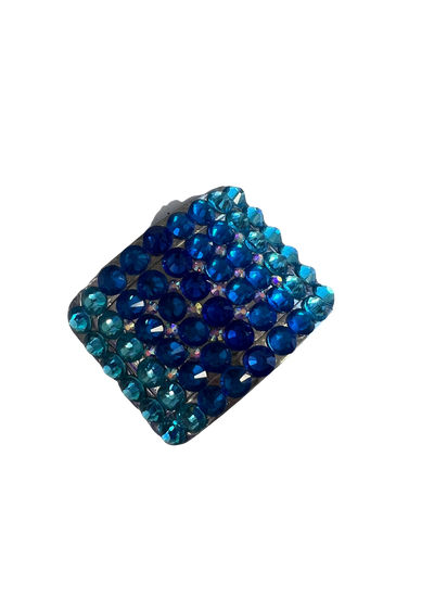 Irish Hard Shoe Buckles - Blue Diamante