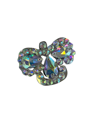 Irish Hard Shoe Buckles - Clover - AB Diamonte