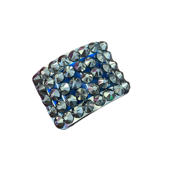 Irish Hard Shoe Buckles - Classic Deluxe - AB Rhinestone with Royal Blue Setting