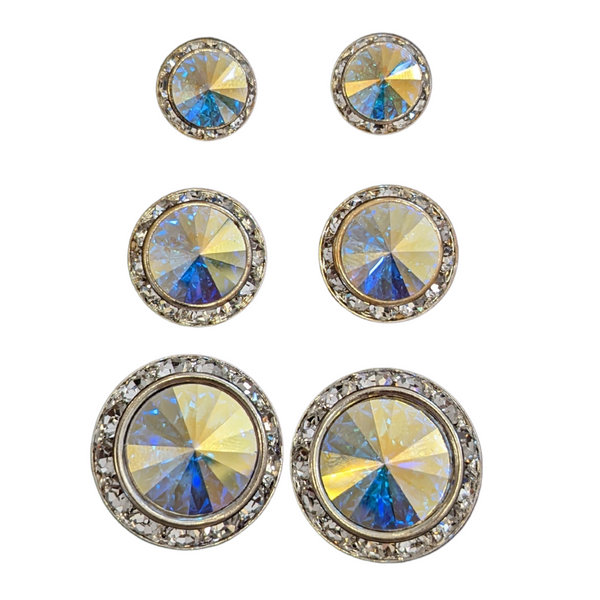 Competition Crystal CLIP-ON Earrings - AB - 3 sizes