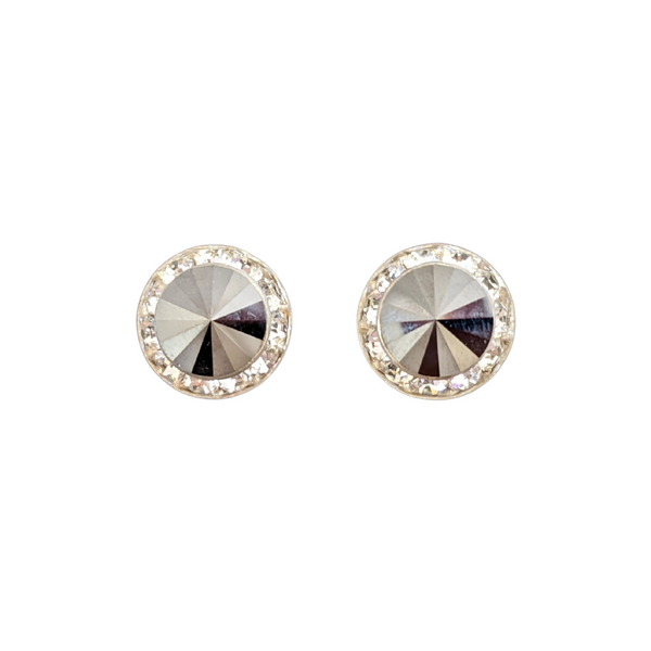 Crystal Stud Performance Earrings - Black diamond