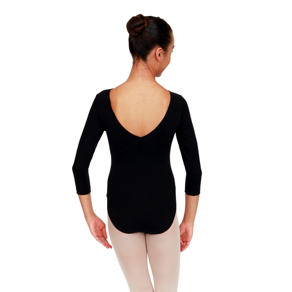 Ditto Dancewear Adult's 3/4 Sleeve Leotard - Black