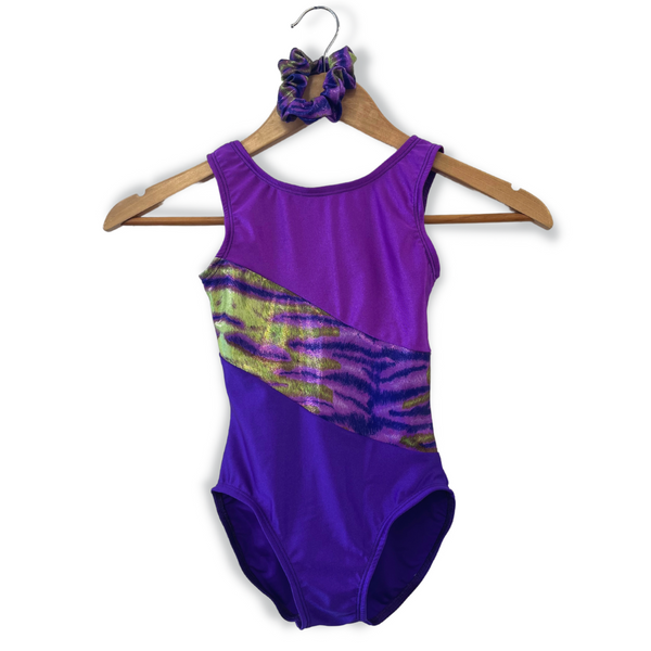 d:d Collection Wave Gymnastics Leotard - Amethyst Animal