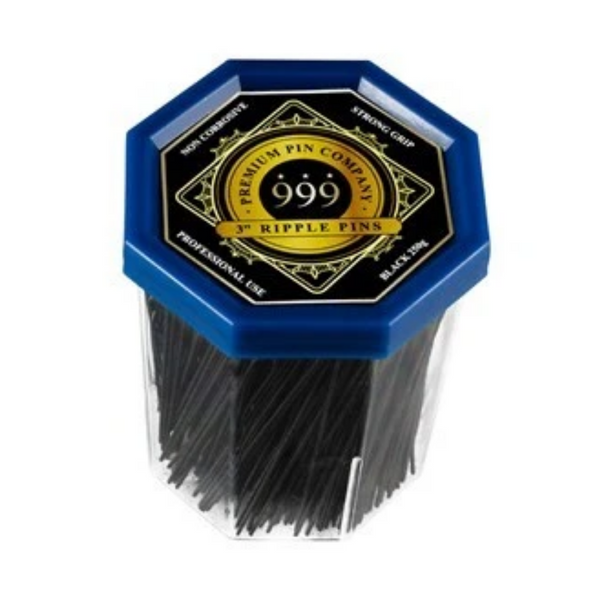 999 Premium Ripple Pins - 3 inch - BLACK* (250 Pins)