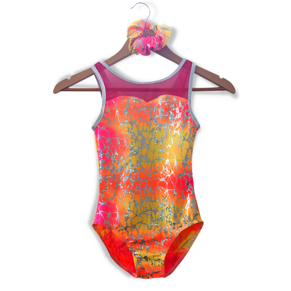 d:d Collection Sweetheart Gymnastics Leotard - Fragmented Fushia