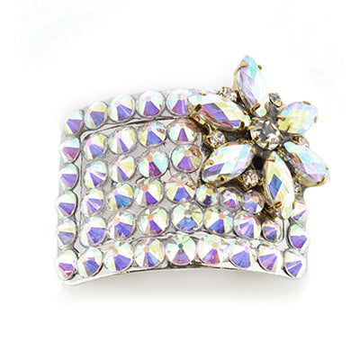 Irish Hard Shoe Buckles - Flower - AB Diamante