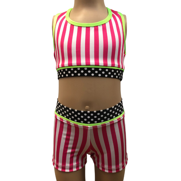 Identity Costuming Gym Set - Candy Stripe | Lime Green