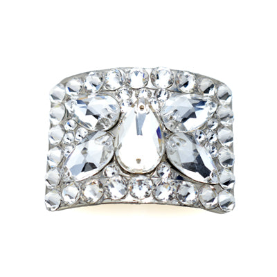 Irish Hard Shoe Buckles - Butterfly Design - Clear Crystal