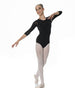 Studio 7 Adult's Michaela 3/4 Sleeve Leotard - Black
