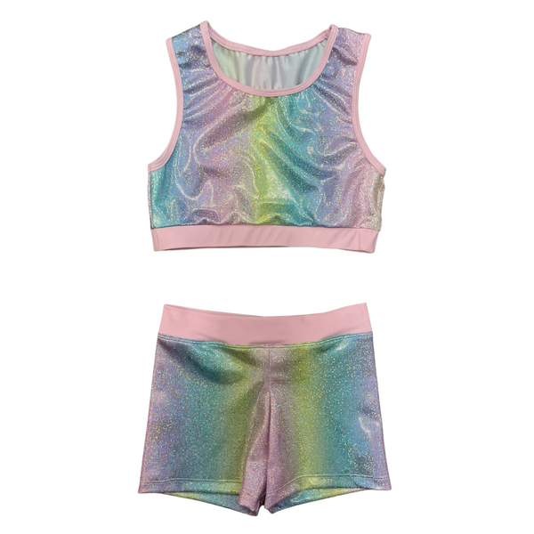 Ditto Dancewear Children's Gym Set - Pink Pastel Ombre - CHILD 12 ONLY