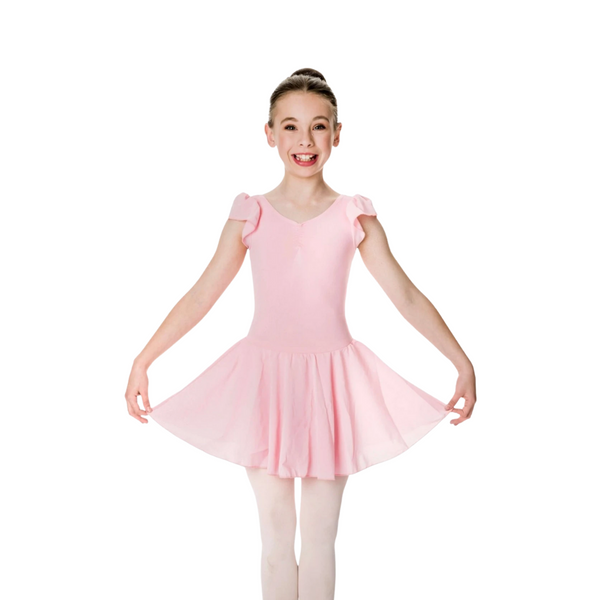 Studio 7 Children's Cap Sleeve Chiffon Dress - Pale Pink*