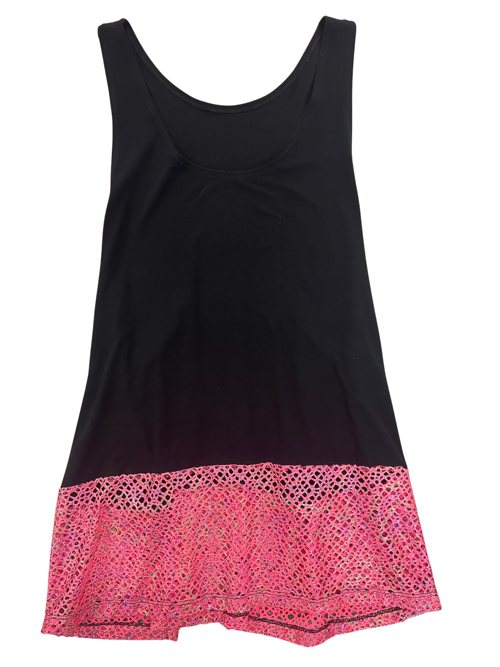 Ditto Dancewear Black & Pink Foil Mesh Singlet Top