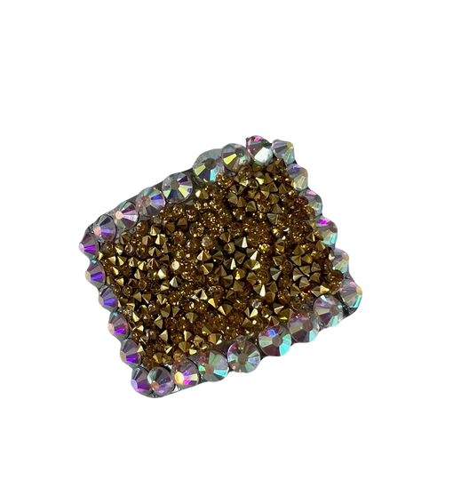 Irish Buckle Deep Gold Crushed Crystal Framed in AB Diamantes