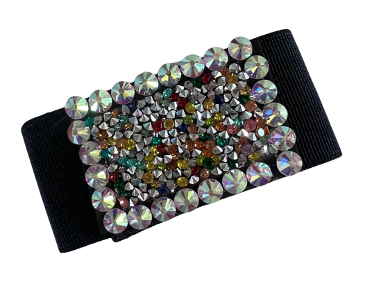 Irish Strap Buckle - Rainbow Crushed Crystal Framed in AB Diamantes