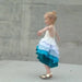 Pure Cute Flamenco Dress in Aqua Ombre