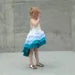Pure Cute Flamenco Dress in Aqua Ombre