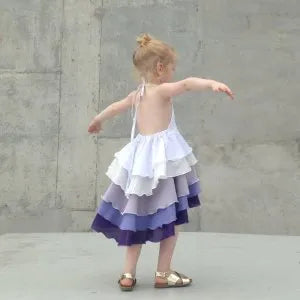 Pure Cute Flamenco Dress in Lavender Ombre