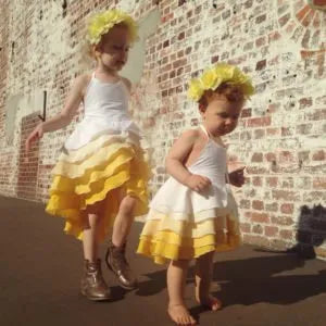 Pure Cute Flamenco Dress in Golden Ombre