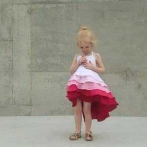 Pure Cute Flamenco Dress in Raspberry Pink Ombre