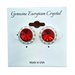 Crystal Stud Performance Earrings - Red/Light Siam
