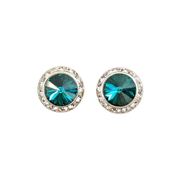 Crystal Stud Performance Earrings - Emerald