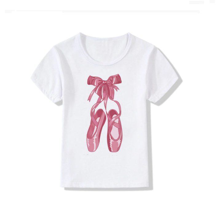 Ditto Dancewear Children's Ballet Shoes T-Shirt - White
