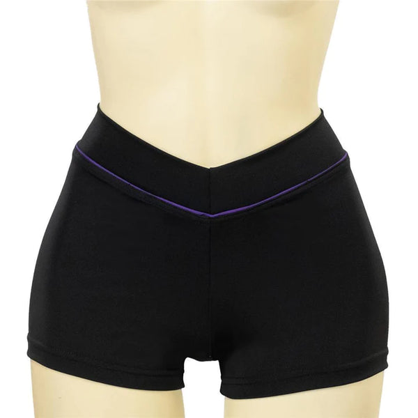 PW Dancewear - Dance Shorts with Purple Piping