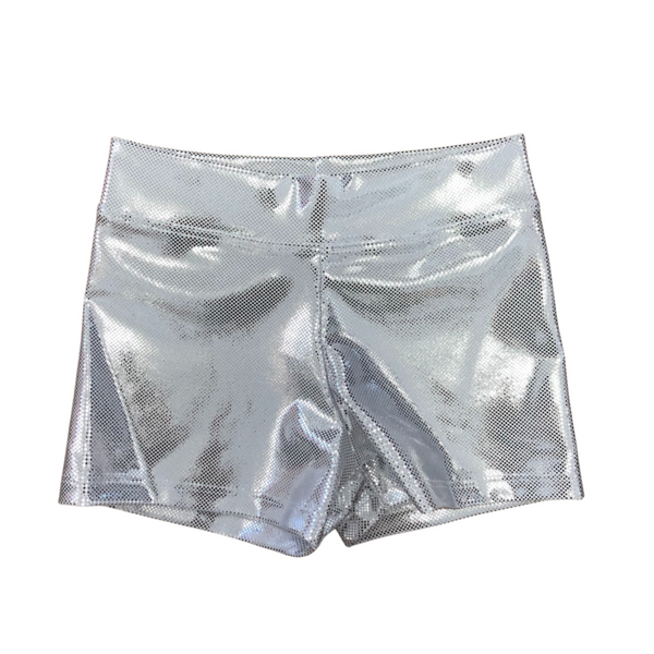 Ditto Dancewear Sparkle Shorts - Silver Pinspot