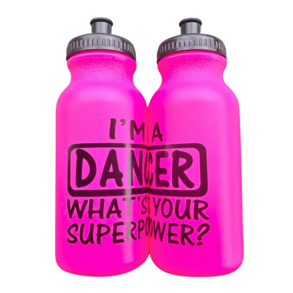 Ditto Dancewear Superpower Drink Bottle - Hot Pink 600ml