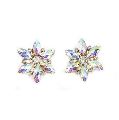 Irish Earrings - Flower - AB Diamante