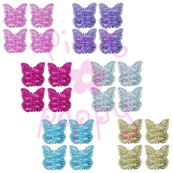 Pink Poppy Shimmer Butterfly Clawclips