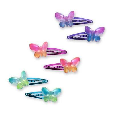 Pink Poppy Ombre Butterfly Hairclips
