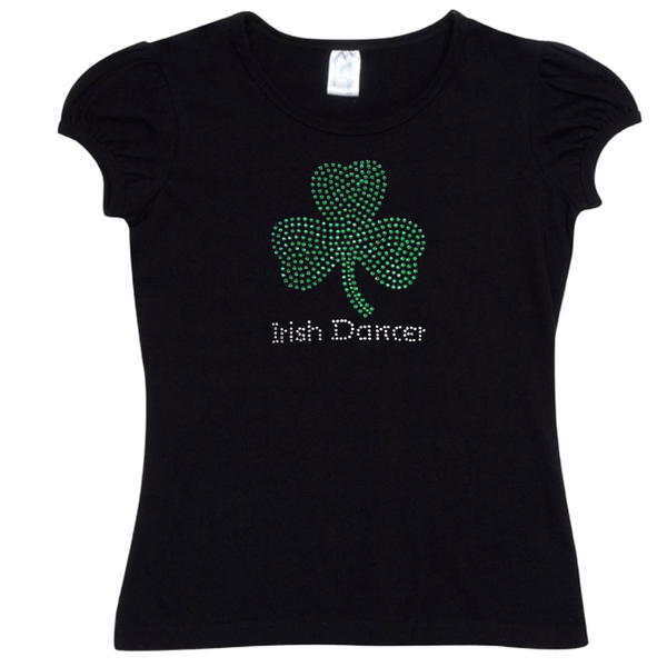 Ditto Dancewear Children's Diamante Irish Dancer T-Shirt w/Clover