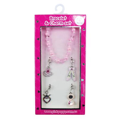 Pink Poppy Ballet charm bracelet set