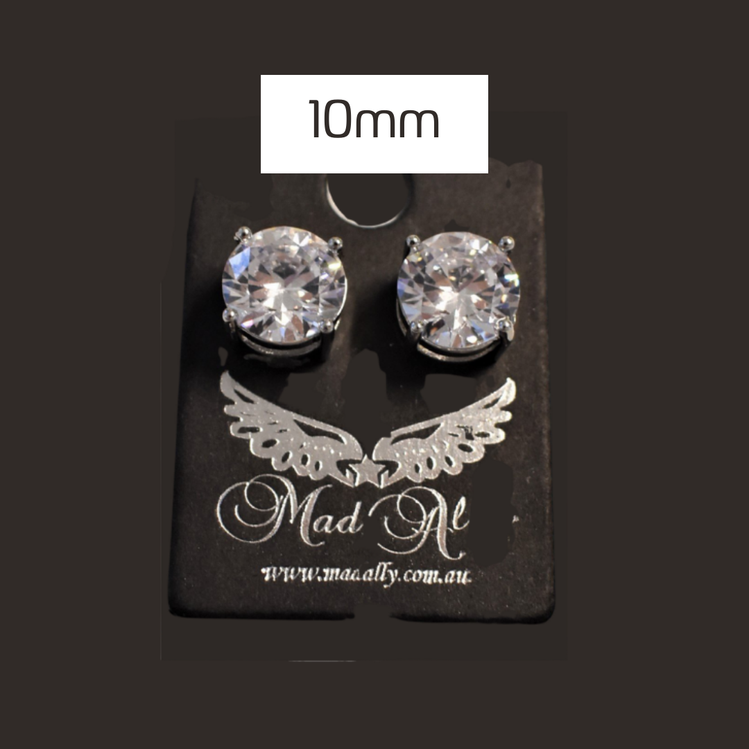 Via Mazzini 0.75ct Round Solitaire Look Silver Basket Stud Earrings For Men  Enhanced With Swarovski Elements (6mm) : Via Mazzini: Amazon.in: Jewellery