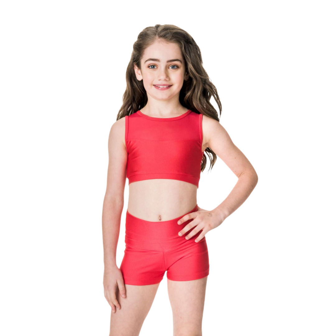 Studio 7 Children s Mesh Crop Top Red