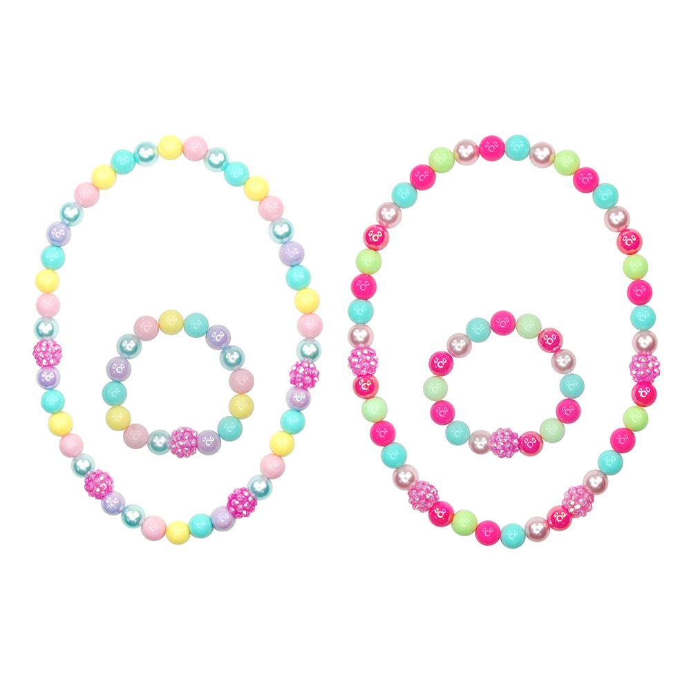 Pink Poppy Sugar Coated Necklace & Bracelet Set