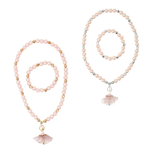 Pink Poppy Little Ballet Dancer Necklace & Bracelet Set