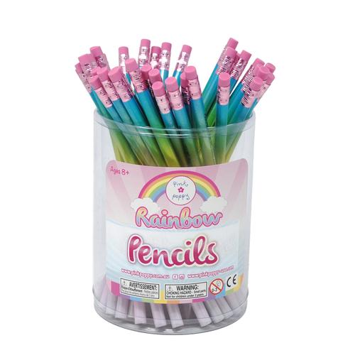 Pink Poppy Rainbow Pencils With Eraser