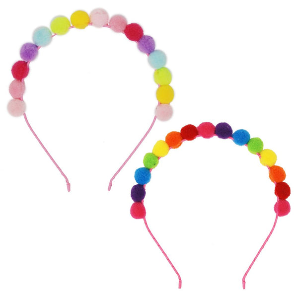 Pink Poppy Rainbow Pom Pom Headband