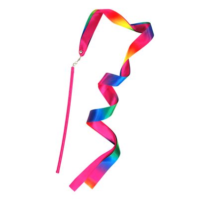 Pink Poppy Rainbow Dance Ribbon Wand*