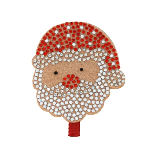 Pink Poppy Rhinestone Santa Hairclip