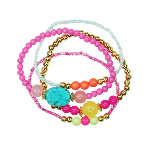 Pink Poppy Set Of 4 Festival Bracelets*