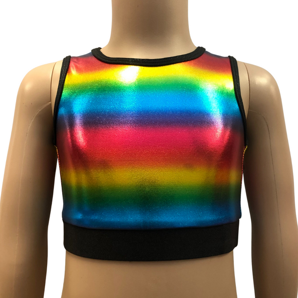 Identity Costuming Rainbow Crop Top - Child 4 ONLY